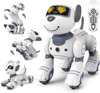 Cachorro Robô Inteligente, Smart Robot Dog, Cão Robô Dançarino Com Comando de Voz Programável, Sensível ao Toque e musical (Azul)