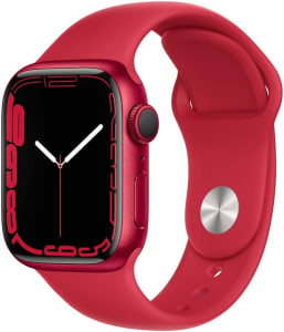  Apple Watch Series 7 (GPS), Caixa em alumínio PRODUCT(RED) de 41 mm com Pulseira esportiva PRODUCT(RED) 