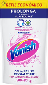 4 Unidades - Tira Manchas em Gel Vanish Crystal 500ml Refil Econômico para Roupas Brancas