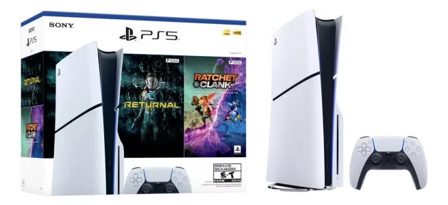 Console Playstation 5 Slim Com Leitor + Jogos Returnal + Ratchet & Clank