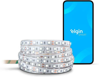 Fita de LED Inteligente 20w 3000-6500K IP44 Elgin 5 metros RGB Wi-fi Bivolt compatível com Alexa e Google Home