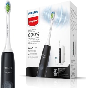 Philips Colgate Sonic Pro 50 - Escova de Dente Elétrica, Recarregável, bivolt, com 2 refis e estojo de viagem