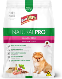  Ração Baw Waw Natural Pro para cães filhotes sabor Frango e Arroz - 10,1kg 