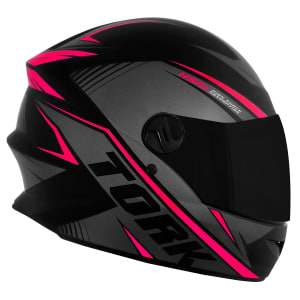 Capacete Fechado Pro Tork R8 Viseira Fumê Cinza/Rosa