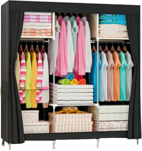 Guarda Roupa Dobrável Organizador Armário para Organizar Roupas (Preto)