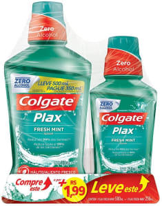 2 Unidades Enxaguante Bucal Colgate Plax Fresh Mint 500ml - Colgate Plax IceFusion 250ml