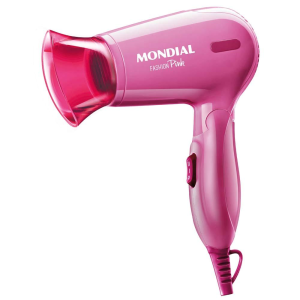 Secador de Cabelos Mondial Fashion Pink com Emissão de Íons Bivolt 1200W – Rosa