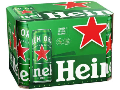 2 unidades do fardo de Cerveja Heineken Lata 350ml 12 Unidades - Lager Puro Malte - Cerveja