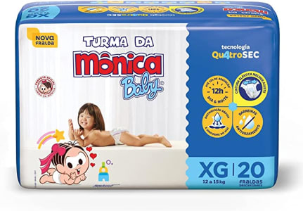 Fralda Turma da Mônica Baby Jumbo XG - 20 Unidades