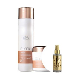 Kit Wella Fusion Shampoo+máscara+óleo Oil Reflections 100ml