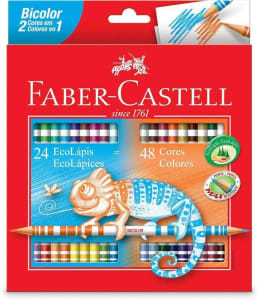 Lápis de Cor Ecolápis Bicolor 24 Lápis/48 Cores Faber Castell