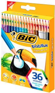 Lápis de Cor Sextavado, BIC, Evolution, 930230, 36 Cores