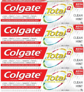 2 Kits Creme Dental Colgate Total 12 Clean Mint 90g - 4 Unidades Cada