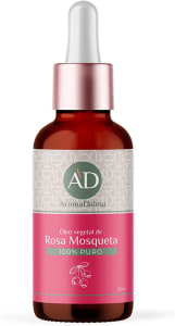 Óleo de Rosa Mosqueta 30ml | 100% Puro, Natural & Prensado a Frio | Óleo Vegetal Carreador Para Pele, Cabelo e Unhas - Aroma D'alma