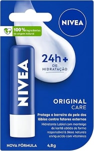 NIVEA Hidratante Labial Original Care - Com Manteiga de Karité & Pantenol, hidrata por 12 horas oferecendo proteção e cuidados intensivos aos seus lábios - 4,8g