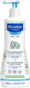 Mustela BR Gel Lavante Suave Com Abacate Orgânico 500Ml - Sabonete Líquido Corpo e Cabelo Para Bebês 93% De Ingredientes De Origem Natural Fórmula Bio