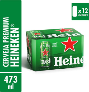 Pack 12 Latas de Cerveja Heineken Pilsen - 473ml