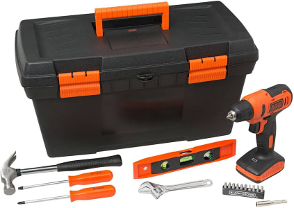 BLACK+DECKER KIT PARAFUSADEIRA/FURADEIRA 12V ÍON LÍTIO C/ 18 ACESSÓRIOS E CX 19" - BIVOLT