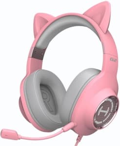 Fone de Ouvido Headset Gamer 7.1 Over-Ear EDIFIER G2 II Pink Cat