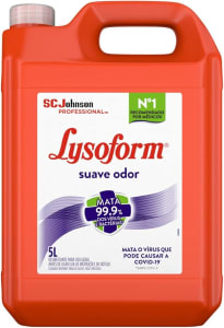 Lysoform Suave Odor, Desinfetante Líquido, Limpeza Pesada e Eficiente, 5l