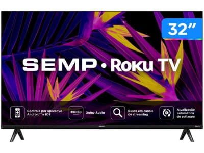 Smart TV 32" HD LED Semp 32R6610 Wi-Fi 3 HDMI 1 USB - Smart TV - Magazine OfertaespertaLogo LuLogo Magalu