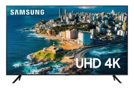 Smart TV Samsung 55" UHD 4K 55CU7700 2023, Processador Crystal 4K, Gaming Hub, Visual Livre de Cabos, Alexa built in, Controle Único - TV 4K Ultra HD - Magazine OfertaespertaLogo LuLogo Magalu