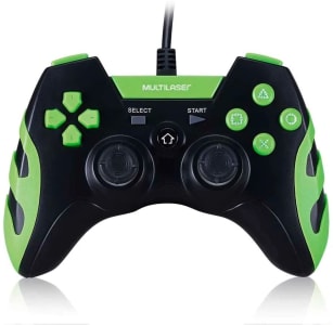 Multilaser JS091 Controle Gamer PS3 E Pc Preto E Verde Multilaser – Js091, Verde E Preto