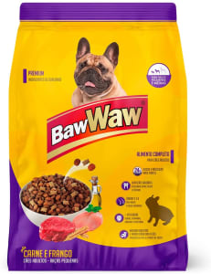 Ração Baw Waw para cães pequeno e médio porte sabor Carne e Frango 6kg