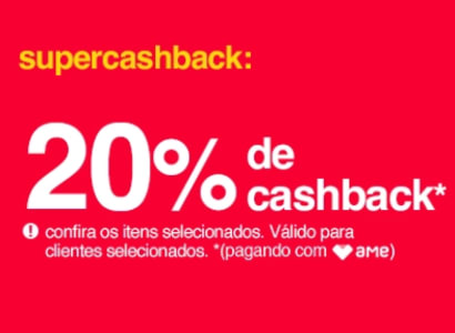 20% de Cashback AME em Produtos Selecionados