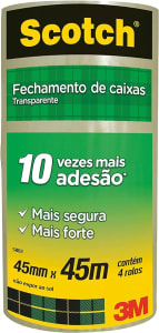 Fita Empacotamento Transparente 45Mm X 45M 4 Unidades, Scotch