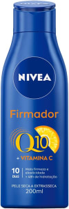 NIVEA Loção Hidratante Firmador Q10 + Vitamina C Pele Seca 200ml - Hidratante que melhora a elasticidade da pele em 10 dias, previne a flacidez e ainda hidrata intensamente, ideal para pele seca