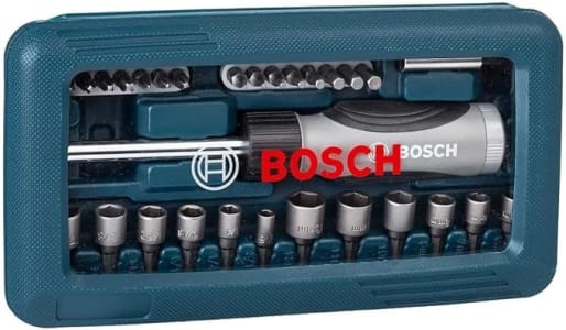 Bosch Kit De Pontas E Soquetes Para Parafusar Com 46 Peças