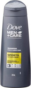 2 Unidades — Shampoo Dove 3 em 1 Men+Care Sports 200ml