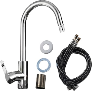 Torneira Para Cozinha Banheiro Lavabo Luxo Gourmet Monocomando Misturador de Água Fria e Quente Bico 360º + Kit Vedação