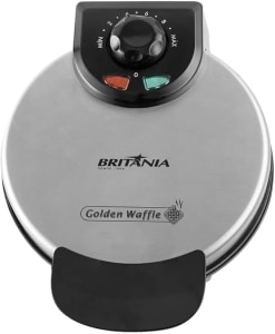 Britânia Golden Waffle Máquina 110V 850W, Prata/Preto