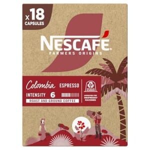 Café em Cápsula Nescafé Farmers Origins Colombia - compatível máquina Nespresso 18 cápsulas 44g