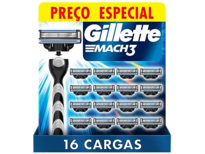 Carga para Aparelho de Barbear Gillette - Mach 3 16 Unidades - Lâmina e Carga para Aparelho de Barbear - Magazine OfertaespertaLogo LuLogo Magalu