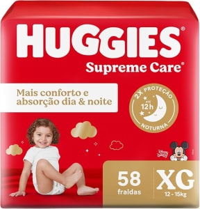 Huggies Fralda Supreme Care XG 58 Un