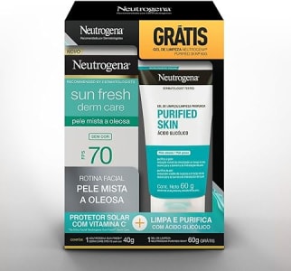 Promopack Compre NEUTROGENA SUN FRESH® Derm Care FPS 70 SEM COR e ganhe Gel de Limpeza NEUTROGENA PURIFIED SKIN® 60g