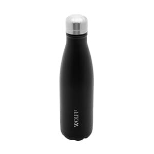 WOLFF - Garrafa Térmica de Aço Inox Preta com Parede Dupla - 500ml - Linha Ice