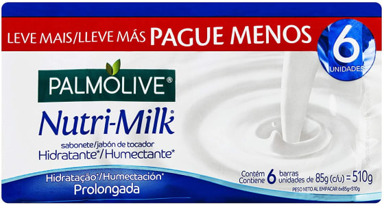 Sabonete em Barra Palmolive Nutri-Milk Hidratação Prolongada 85g, 6 unid, Palmolive, 85G, Palmolive, 85G, pacote de 12