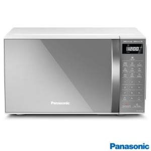 Micro-ondas de Mesa Panasonic com 21 Litros de Capacidade Branco com Porta Espelhada - NN-ST27LWRU