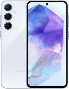 Samsung Galaxy A55 5G, Câmera Tripla Traseira de até 50MP, Selfie de 32MP, Nightography, Apagador de objetos, Design em metal e vidro, IP67, Super AMOLED 6.6" 120Hz Vision Booster, 128GB - Azul Claro