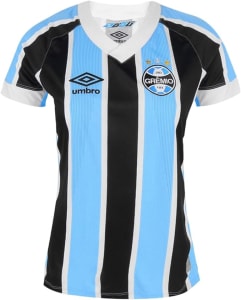 Camisa Gremio Oficial 1 2021, Umbro, Feminino, Celeste/Preto/Branco