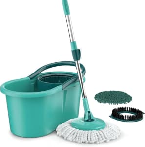 Mop Giratório 3 em1, balde com 12 litros e 3 opções de Refis, ( microfibra, tira pó e limpeza pesada) MOP8258, Flash Limp