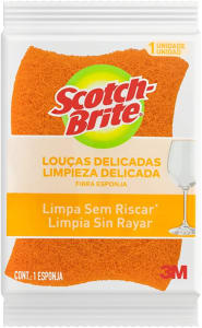 2 Unidades de Esponja Não Risca Laranja Scotch-Brite