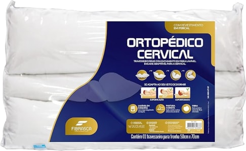Travesseiro Ortopédico Cervical 50x70cm Fibrasca