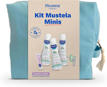 Mustela Kit Minis - Miniaturas Mustela Bebê Água de Limpeza + Hydra Bebê + Gel Lavante + Creme Vitaminado Preventivo de Assaduras - Nova embalagem - E