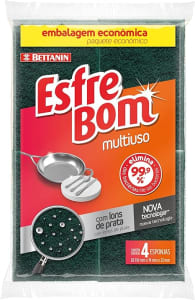 Bettanin Esponja Abrasiva Multiuso Antiviral Elimina 99 9% Da Bactérias Conjunto Econômica Linha Esfrebom