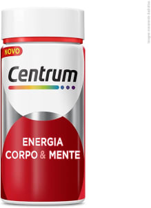 Centrum Suplemento Multivitamínico Adulto Energia, Corpo e Mente com Cafeína e Vitamina B, 60 cápsulas